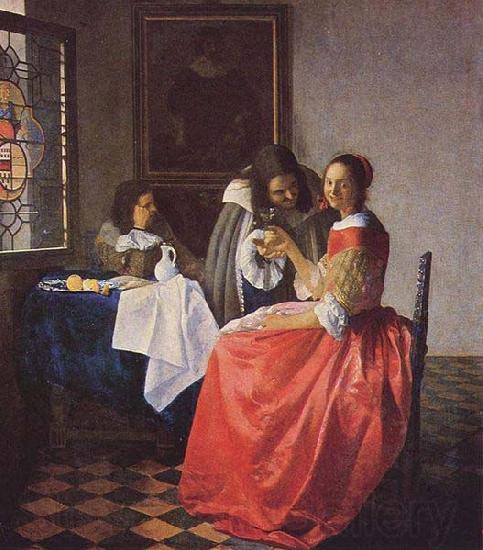 Johannes Vermeer The Girl with a Wine Glass, Spain oil painting art